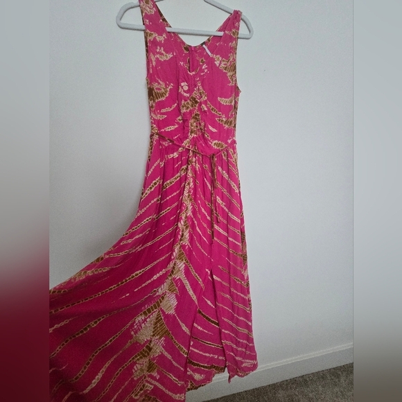 Young Fabulous & Broke Pink and Gold Sleeveless Maxi Dress | size M - Picture 2 of 7